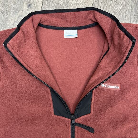 Columbia 1/2 Zip Fleece Jacket Sz Small Mens Maroon Sequoia Grove $60 - Picture 10 of 12
